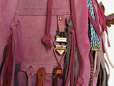 The Blue Lotus | Leather Boho Hand Bag - Pink