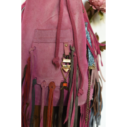 The Blue Lotus | Leather Boho Hand Bag - Pink