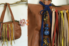 The Blue Lotus | Leather Boho Handbag