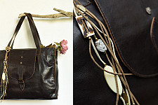 The Blue Lotus | Leather Hand Bag - Black