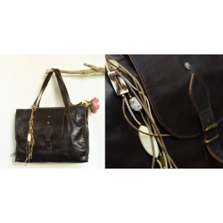 The Blue Lotus | Leather Hand Bag - Black