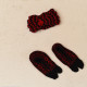 shop Hand Knitted - Woolen Socks With Hair Band - For Girls  Red & Black