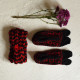 shop Hand Knitted - Woolen Socks With Hair Band - For Girls  Red & Black