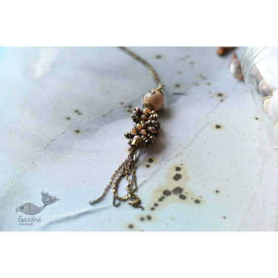 shop Beaded Dangler With Chain Tassels