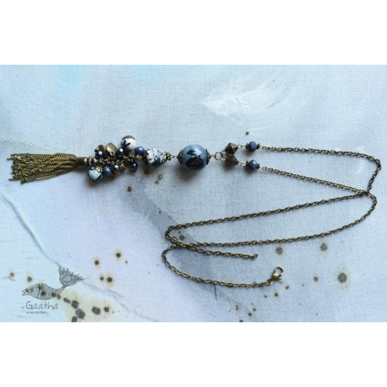 shop online Long Necklace with Chain Tassels