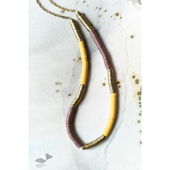 shop online handmade necklace - Yellow & Brown Necklace