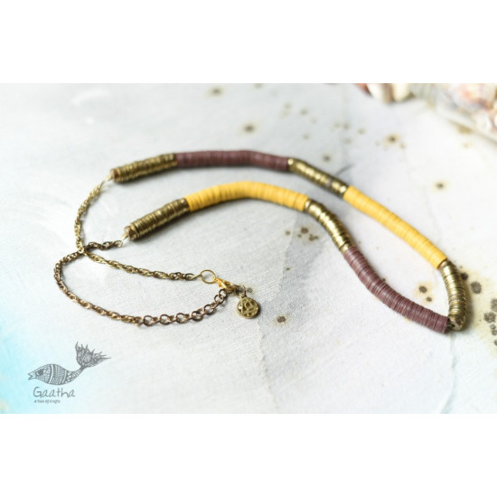 shop online handmade necklace - Yellow & Brown Necklace