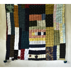 Bird's Eye View ❣ Cotton - Embroidered Quilt (77" x 48") | J