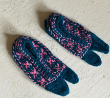 Igloo ~ Himalayan Woolen Socks With Hair Band - Teal Blue