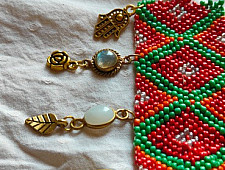 Power Goddess | Bead & Gemstone Bracelet - Red & Green