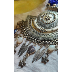 Power Goddess | Blue & White Bead & stone Necklace