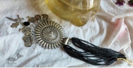 Power Goddess | Bead & stone Long Necklace - Black