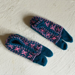 Igloo ~ Himalayan Woolen Socks With Hair Band - Teal Blue