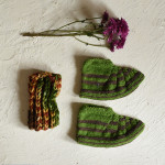 Igloo ~ Himalayan Woolen Socks With Hair Band - Green