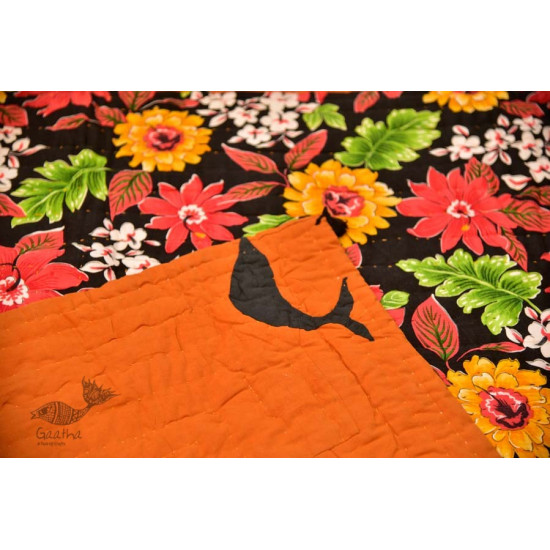 Birds Eye View ❣ Cotton - Applique & Embroidered Quilt  (74 x 51) | G