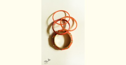 Wooden and Brass Kada with Bangles ( Set of Four )