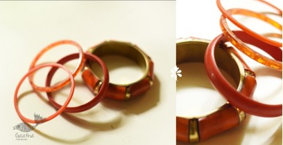 Wooden and Brass Kada with Bangles ( Set of Four )