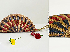 Kreo ~ Water Hyacinth Bag - Moon Purse