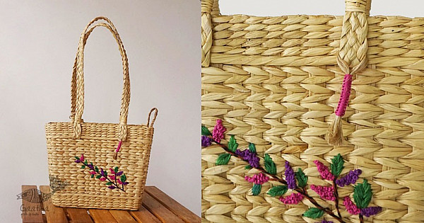 Online Water Hyacinth Bag- Very Berry Bag| Indian craft store