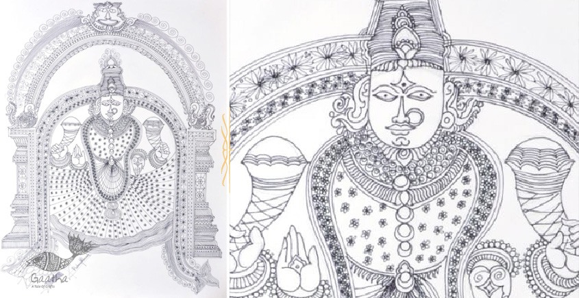 shop Surpur Art  Painting Of Indian Goddess 