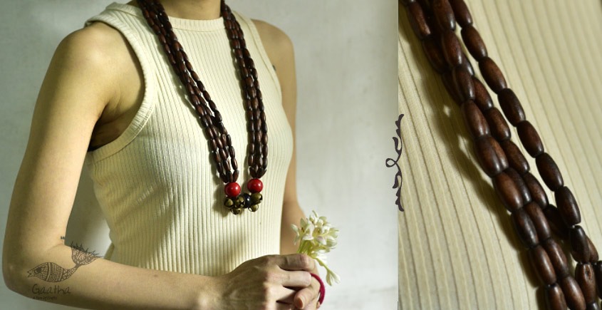 Hemp Necklace With Wooden Beads | sunnybeachjewelry
