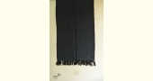 shop handloom woolen striped stole - Carbon Black