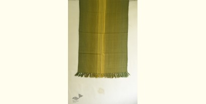 Kilmora  ✜ Handwoven Wool Stole in Green & Yellow Shades
