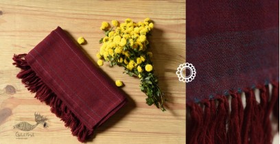 Kilmora  ✜ Handwoven Wool Stole - Maroon