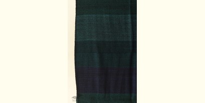 Kilmora | Handwoven Woolen Stole - Teal & Black