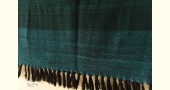 shop Handwoven Woolen Stole - Teal & Black