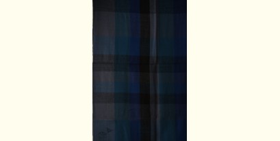 Kilmora | Hand Spun Wool Stole - Blue & Black Big Checks