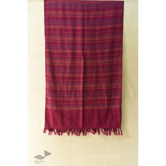 shop Handwoven Woolen Stole -  Magenta