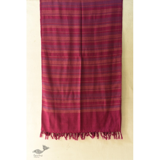 shop Handwoven Woolen Stole -  Magenta