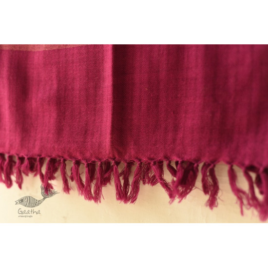 shop Handwoven Woolen Stole -  Magenta