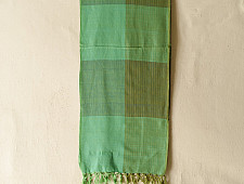Mountain Loom ✜ Uttarakhand Handloom Cotton Scarf - Green 