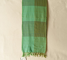 Mountain Loom ✜ Uttarakhand Handloom Cotton Scarf - Green 