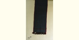 Cold Hands, Warm Heart.. Handwoven Woolen Muffler in Blue Color With Red Stripes