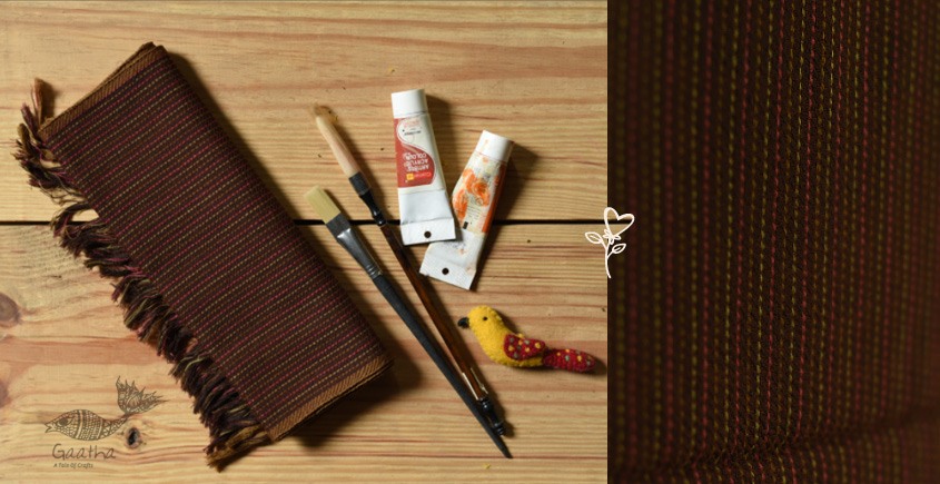 shop handloom woolen Muffler  - Dark Brown