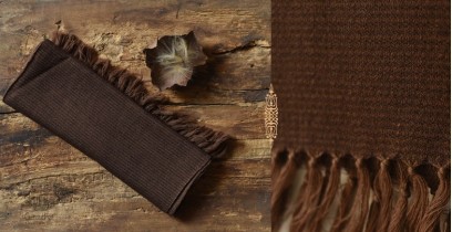 Cold Hands, Warm Heart.. | Handwoven Woolen Muffler / Scarf - Coffee Brown