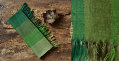 Cold Hands, Warm Heart.. | Handwoven Woolen Muffler / Scarf - Green