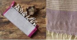 Cold Hands, Warm Heart.. | Handwoven Woolen Muffler / Scarf - Purple Stripes