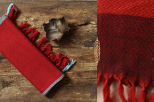 Cold Hands, Warm Heart.. | Handwoven Woolen Muffler / Scarf - Red