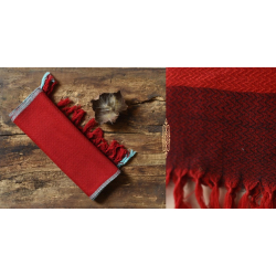 Cold Hands, Warm Heart.. | Handwoven Woolen Muffler / Scarf - Red