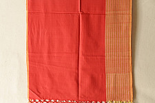 Mountain Loom ✜ Himalayan Handloom Pure Cotton Red Stole