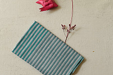 Mountain Loom ✜ Handloom Cotton Stole - Blue Stipes