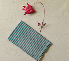 Mountain Loom ✜ Handloom Cotton Stole - Blue Stipes