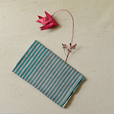 Mountain Loom ✜ Handloom Cotton Stole - Blue Stipes