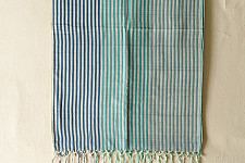 Mountain Loom ✜ Handloom Cotton Stole - Blue Stipes