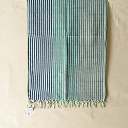 Mountain Loom ✜ Handloom Cotton Stole - Blue Stipes