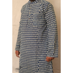 Advay : अद्वय  | Ajrakh printed - Cotton long kurta - 8